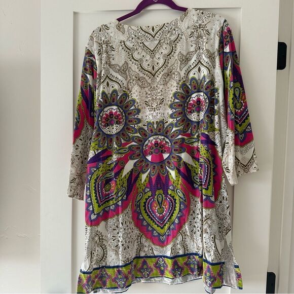 Soft Surroundings Multi Color Boho Abstract Blouse Top Size 2X - Picture 8 of 9